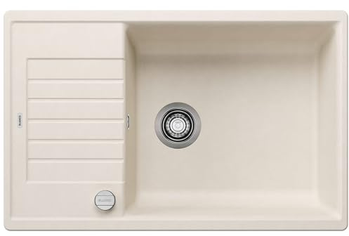 BLANCO ZIA XL 6 S Compact | Granitspüle aus SILGRANIT softweiß | [78x50x20,2 cm] | für 60 cm breite Unterschränke | Reinigungsfreundlich | Großes Becken | reversibel