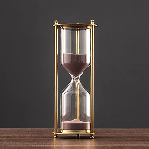 Reloj de arena, temporizador de arena de 15/30/60 minutos, temporizador de reloj de arena de cristal de metal, decoración de escritorio, para el hogar, escritorio, aula, cocina, restaurante