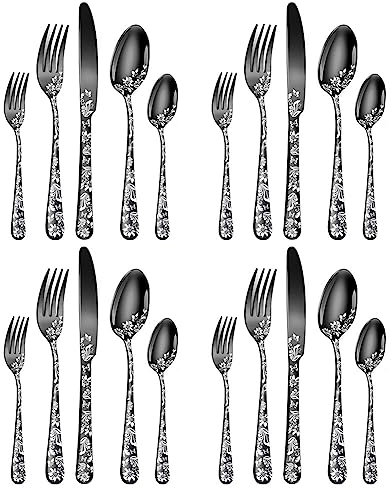 Besteck Set 20-teiliges für 4 Personen, Edelstahl Besteckset, Essbesteck Set mit Messer Gabel Löffel, Essbesteckset für Familie/Party/Hotel, Hochglanzpoliert＆ Spülmaschinenfest