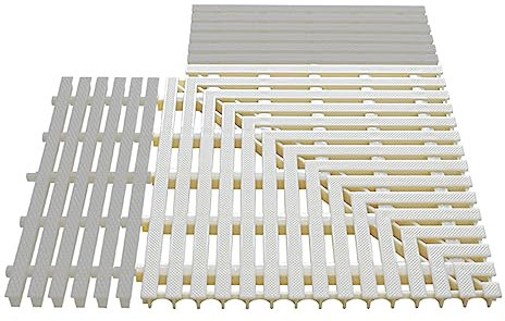 XPLKQXE Grille d'angle Plastique ABS Cinq Trous Drain Piscine， Caillebotis Drainage Terrasse, Caillebotis Salle Vidange Douche, Protection Drain Sol Carrée (Couleur : White, Taille : 40x40cm)
