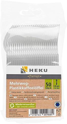 Heku - Kaffeelöffel/Teelöffel Mehrweg 50 Stück, spülmaschinengeeignet