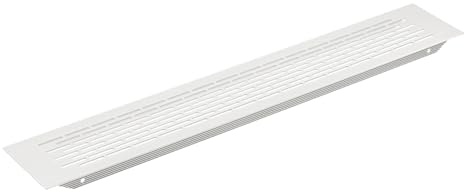 GTV - Rejilla W80, redondeada, 80 x 480, blanca - Rejilla de ventilación de aluminio