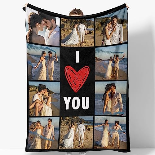 YINYIFANS Personalisiertes Geschenk für Frauen,Eine maßgeschneiderte Decke mit Fotos und Text, Geburtstag oder Jahrestag für Beste Freundinnen,Freunde, Kinder und Eltern (10 Fotos)