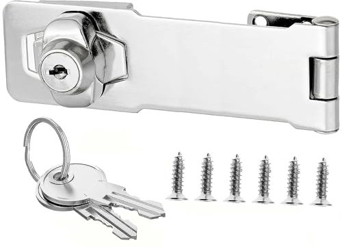 Litensh Hasp Lock Vorhängeschloss mit ähnlichen Schlüsseln Torriegel Türriegel Schloss Schublade Schrankschlösser Drehknopf Schlüssel Verriegelung für Schrank Möbel Briefkasten (4 Inch)