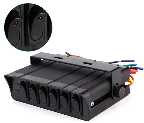 6 Gang Rött Ljus Omkopplare Vippströmbrytare Automatisk Växlingspanel Båt Vippströmbrytare Universal för 12-24V Marine Yacht Auto