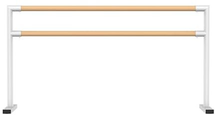 Ballettstange für Zuhause Ballettstange Freistehende Ballet Bar für Kinder,Erwachsene Ballett Barre mit 2 Holzstangen Tanzstange für Ballet Stahlrohre mit Holzoptik (155*60*105cm,White)