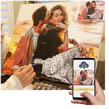 Kundenspezifische digitale Malerei, personalisierte Malerei von erwachsenen Haustieren und Porträts, DIY digitale Ölgemälde Hand Färbung, Hand gezeichnete dekorative Malerei Geschenke (30x40cm)