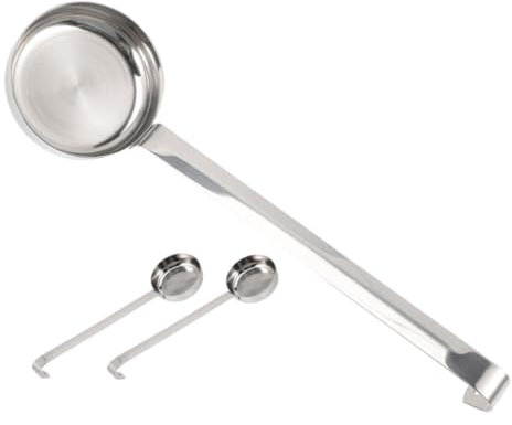 OKUMEYR 3pcs Pizza Sauce Ladle Stainless Steel Gravy Soup Spoon for Pizza Sauce Spreading Kitchen Measuring Spoons
