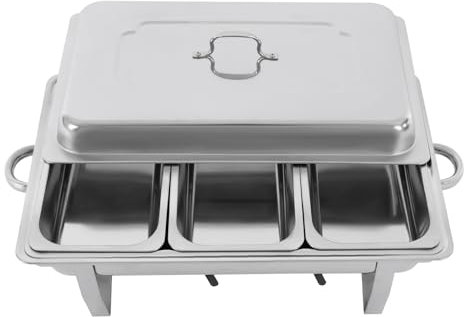Chafing Dish 3 Pack Food 2 * 2.5L Warmers Food Pan with Lid And Fuel Holder Rectangle Stainless Steel Buffet Serving Utensils 5L Chafing Servers for Restaurant Catering Parties Hotels Weddings