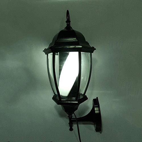 VAESAZDSZ Poste de luz para barbería, 49 cm, luz de Letrero giratoria clásica con Rayas Rojas, Blancas y Azules de LED para barbería, luz de Pared para Exteriores a Prueba de Lluvia