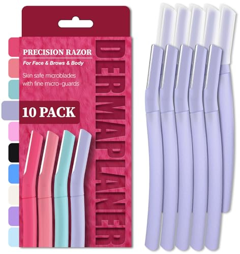 Dermaplane Razor, Face Razors for Women, Dermaplaning Tool with Microblades for Face, Gentle Facial Exfoliation, Peach Fuzz Removal and Eyebrow Shaping, Skin Care Tool for Smoother Skin, Lilac