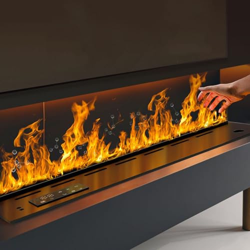 Chimenea de vapor de agua, chimenea eléctrica inteligente, llama de 9 colores, chimenea atomizadora 3D, regulador de intensidad, chimenea de vapor eléctrica,150cm/59in