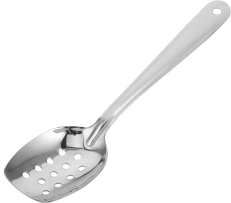 ULTECHNOVO Cuchara de servir de acero inoxidable ranurada cuchara de servir alimentos cuchara grande de metal para escurrir ensaladas, verduras y alimentos para cocina buffet gastronomía