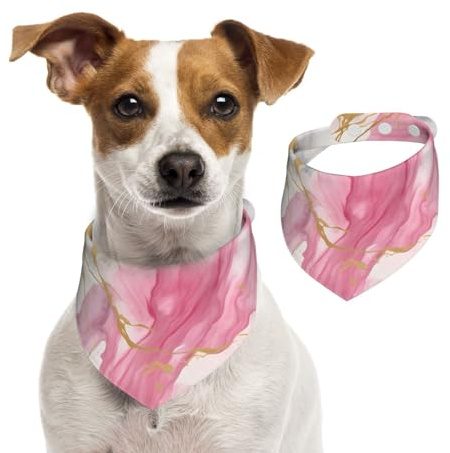 Hundehalstuch, Katzen-Halstuch, rosa Marmor-Druck, 1 Stück, Hundezubehör für kleine Hunde