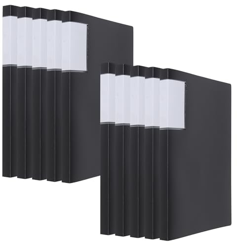JEUIHAU 10 Pack A4 Display Folders, 30 Pockets Display Book with Plastic Sleeves, Black Presentation Folder for Individuals,Offices