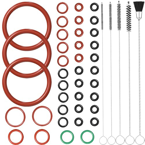 Ancable Juego de juntas tóricas de 40 piezas con cepillos de limpieza, kit de mantenimiento, anillo de sellado compatible con cafeteras automáticas DeLonghi ESAM/ECAM/ETAM, para unidad de preparación