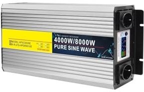 Convertisseur Tension Onduleur Sinusoïdal Pur 5000W 6000W 8000W 10000W 12000W 12V 24V 48V CC vers 220V CA Convertisseur Puissance pour Voiture Transformateur Solaire Hors(EU-8000W-220V-24V)