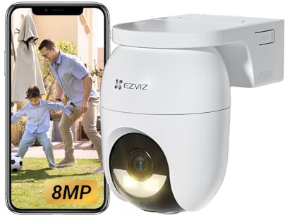 EZVIZ CB8 Lite 4K Övervakningskamera Utomhus Batteri, 360° Pan/Tilt, AOV-läge, AI-detektering Person/Fordon, Mörkerseende i Färg, WiFi 6, Aktivt Försvar, Tvåvägsljud