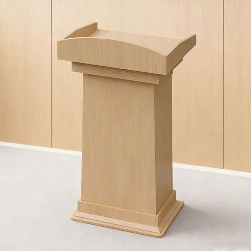 Freistehendes Pult Empfangspult Lehrertisch Mit Schubladen Offene Ablage for Kirchen, Klassenzimmer und Büros(Beige)