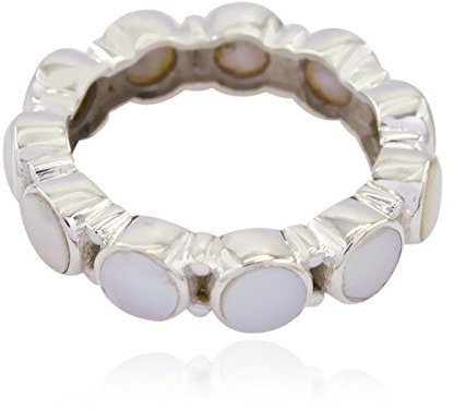 echte Edelsteine ​​runden Cabochon Perlenring - 925 Silber weiße Perle echte Edelsteine ​​Ring - Designer Schmuck meistverkaufte Artikel Geschenk für Kinder Tag Ringe