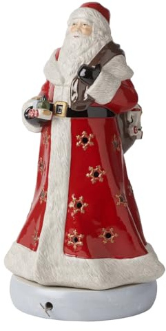 Villeroy & Boch - Christmas Toy's Memory Santa Weiß, Weihnachtsdeko, Spieluhr Weihnachten, Deko Modern, Dekoration für Wohnzimmer, Flur oder Hauseingang, Dekoartikel Xmas, Hartporzellan