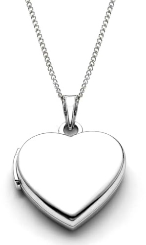 Alexander Castle 925 Sterling Silver Locket Necklace for Women - Girls 4 Photo Locket - 20mm x 20mm Heart Locket with 18 Silver Chain & Jewellery Gift Box