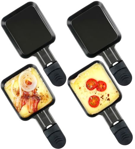 HengBO Raclette Pfännchen für Raclette Grill Zubehör, Raclette Gericht Pfannen Antihaft-Beschichtung, 4 Stücke