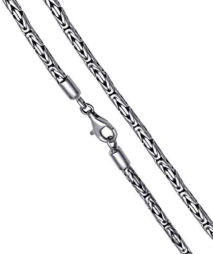 Avesano Königskette 925 Silber Kette Herren Halskette 4 mm 101093-0 | handgearbeitete exklusive 925er Sterling Silberkette massiv mit Schmuck Box in den Längen 50 cm 60 cm verfügbar
