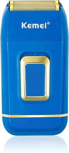 KEMEI Rasoio elettrico professionale a doppia lamina per uomo Rasoi elettrici Rasoio per testa per uomini calvi Forniture per barbiere Capelli & Barba Trimmer Cordless Ricaricabile Regali per Uomini