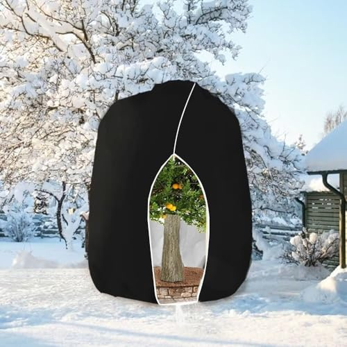 HERILIOS Winterschutz für Pflanzen, Frostschutz Pflanzenabdeckungen als Winterschutz, mit Reißverschluss für Baum Palmen Balkonpflanzen haube Zelt Atmungsaktiv - Reißfest，250 x 360cm Schwarz