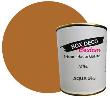 BOX DECO COLORES Pintura mueble madera interior a base de acrílico aspecto mate Aqua Madera - 750 ml, miel