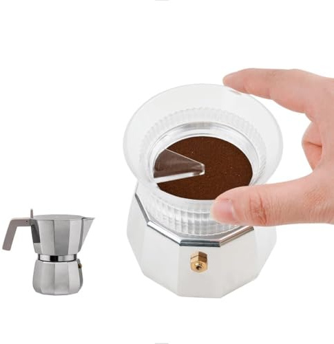 watchget Moka Pot - Embudo dosificador para cafetera expreso de 54 mm, herramienta de distribución italiana para cafetera Moka Express 3 tazas, transparente