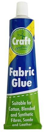 Fabric Glue for Clothes - Fabric Glue 50ml for DIY Crafts, Upholstery, Material, Textile, Felt and Badges - Suitable For Cotton, Blended and Synthetic Fiber, Suede and Leather