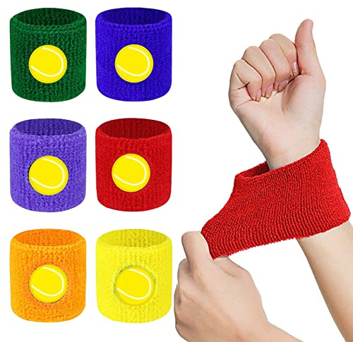 GmeDhc Poignet Tennis - 6 PCS Bandeau de Transpiration pour Poignet, Tennis, Basketball, Football et Gymnastique