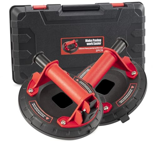Saugheber mit Druckanzeige,1Box-2Stück Vakuum Saugnäpfe Glasheber,8Glassauger Saughalter,Saugnäpfe für Bodenfliesen, Marmorplatten,Fenster, (Tragfähigkeit 132kg)