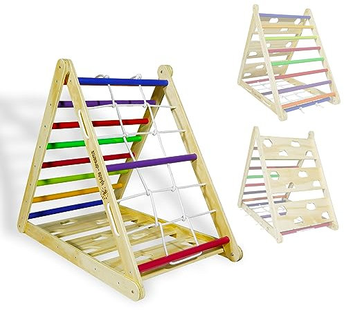 CCLIFE Kletterdreieck ab 1 Jahr 3 in1 Montessori Klettergerüst Indoor Pikler Dreieck Kinder Klettern, Holz 150kg