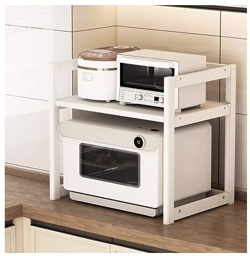 DRMEE Meuble Micro Onde Étagère De Rangement pour Four À Micro-Ondes De Cuisine en Aluminium Etagere Micro Ondes (Color : White)