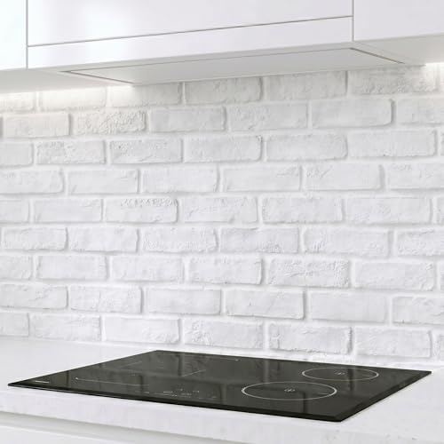 Rodnik Küchenrückwand aus ABS – fugendeckend, monolithisch & pflegeleicht, Spritzschutz mit Direktdruck. Viele Motive (Ziegelwand hellgrau)