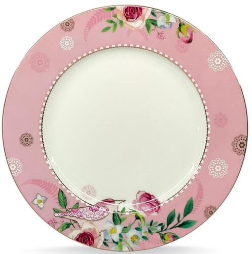 Eplze Porcelain Tea Set- Garden Bird and Floral Series, 10.5Inch Salad Plate (10.5-Inch Plate)