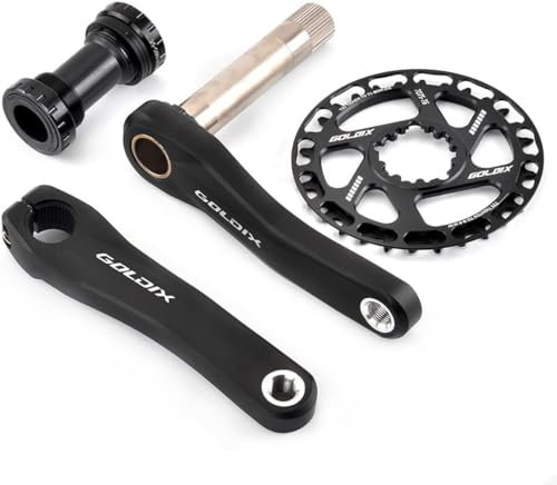 110/127/140/150/155/160 mm MTB-Kurbelgarnitur, 28/30/32/34/36 Zähne, Kettenblatt, Aluminiumlegierung, hohl, integriertes Faltrad-Kurbelarm-Set mit Tretlager für 7–12 Jahre, 150 mm, 28 Zähne