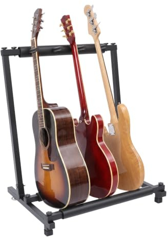 MEHOOSPVN 3-Fach Gitarrenständer Multistand Gitarrenstativ Mehrfach Gitarrenhalter, Guitar Stand, Multi-gitarren-rack für Akustikgitarre, Klassik Gitarre Akustikbass E-Gitarre für Zuhause oder Studio