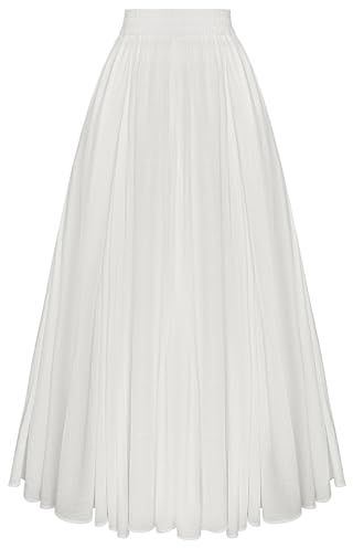 SCARLET DARKNESS Jupe Longue Médiévale pour Femme, A-Line d'hiver à Taille Élastique