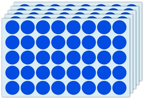 1000 Stück, 25mm Klebepunkte Blau, Blaue Punkte Aufkleber Sticker | Markierungspunkte Selbstklebend