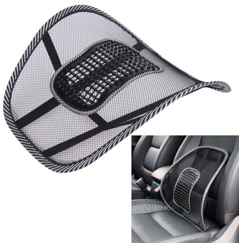 Lower Back Support Lumbar Support For Office Chair Car Mesh Cushion Orthopaedic Backrest Seat Corrector Spinal Pain And Pressure Relief Elastic Strap With Ergonomic Air Flow Massage Nodes Black (1)