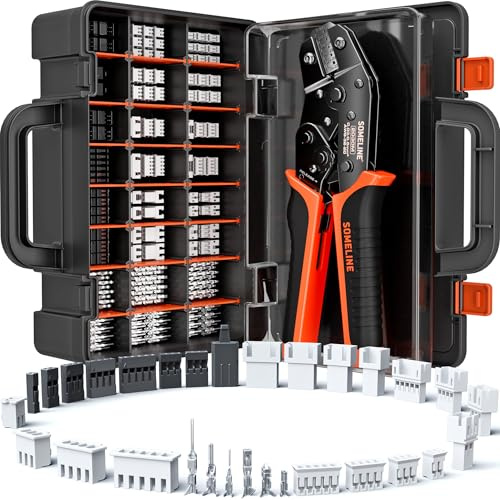 SOMELINE Kit de conectores de herramientas de engarzado, 30 tipos, alicate 32-20 AWG, JST-PH 2,0 mm/XH 2,5 mm/Du Pont 2,54 mm, alicate para JST, DuPont, KF2510, Molex, TE Series