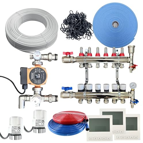 Wärmer System 80-85Sqm Water Underfloor Heating Kit 3 Room