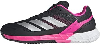 Adidas Men's Defiant Speed 2 Tennis, Black/Silver Metallic/Lucid Pink, 9