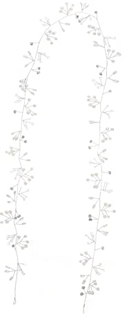 Hochzeitshaarrebe 100cm mit Zinklegierung und Abs, Silber | Zircon Details, für Braut und Frauen, Elegant für Hochzeit und Geburtstag, Passend mit Haarnadel
