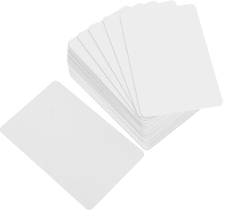 VILLCASE Pvc Visitenkarten 100 Stück Din Scheckkartenformat Beidseitig Bedruckbar Weiße Kunststoff Blankokarten mit Glatter Oberfläche Verschleißfest für Bastelarbeiten und Kartendrucker