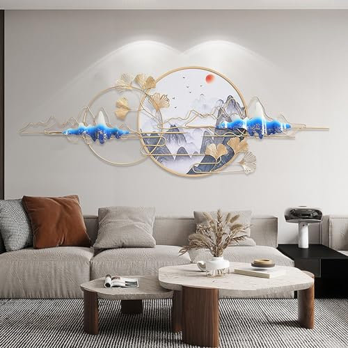 3D-Metall-Wandkunst, Wandskulptur aus Metall, Wanddekoration aus Metall, moderne, handgefertigte Wandskulptur, große, handgefertigte 3D-Ginkgoblätter aus Metall, perfekte Dekoration for das Wohnzimmer